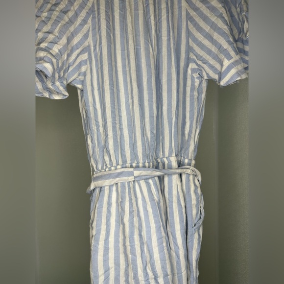 Paige Ice Stripe Blue Harmony Romper Ruffled Size S Beachy Costal Nautical - Picture 4 of 5